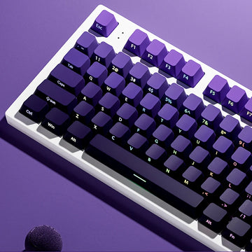 Gradient Purple Double Shot PBT Keycaps Cherry Profile Side Print RGB Backlit Keycaps 135 Keys for Cherry MX Switches Keyboard