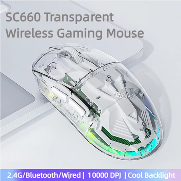 AULA SC660 Wireless Gaming Mouse – Bluetooth, 10000DPI, RGB, Ergonomic & Programmable